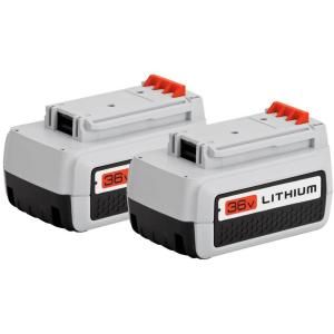 BLACK & DECKER 40 Volt Lithium Ion Battery (2 Pack) LBXR36 2