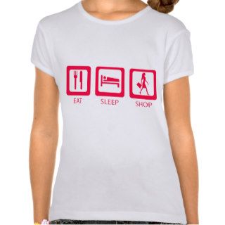 Pink Funny Shopaholic Eat Sleep Shop Award Shirts
