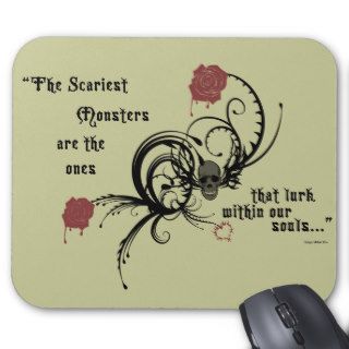Scary Gothic Edgar Allen Poe Quote Mousepad
