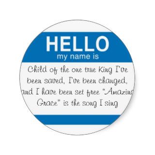 Hello My Name Is Button Round Stickers