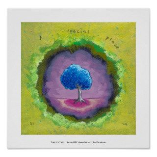 Titled  In My World   A special place pretty tree Posters