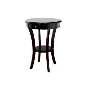 Frenchi Home Furnishing Wood Round Table with Drawer and Shelf MH303