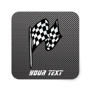 Carbon Fiber look Checkered Flag Stickers