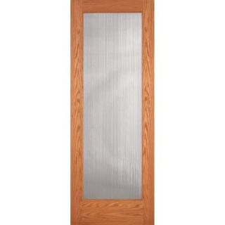 Feather River Doors Reed Woodgrain 1 Lite Unfinished Oak Interior Door Slab ON15013068G450