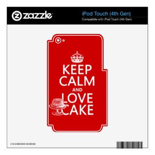 Keep Calm and Love Cake (customize colors) iPod Touch 4G Skins