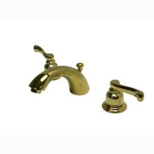 Kingston Brass Royale 4 in. Mini Widespread 2 Handle Mid Arc Bathroom Faucet in Polished Brass HKB8952FL