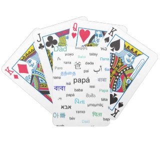 Words for dad in many different languages card deck