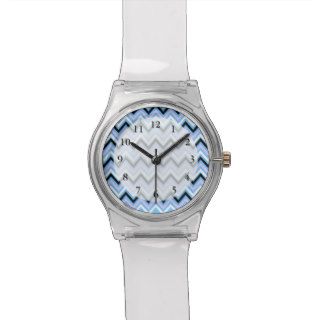 Blue and Lilac Chevron Pattern Watch