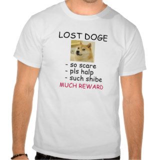 Lost Doge, Much Reward Tee Shirt