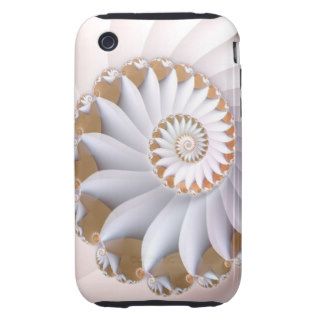 White Nautilus Cute Abstract Seashell Art Tough iPhone 3 Cases