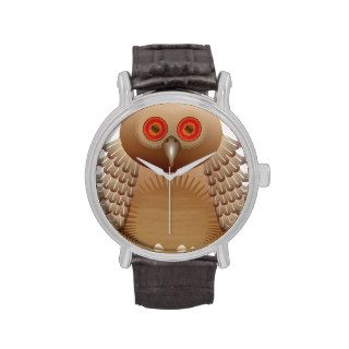 Cute and funny cartoon owl watches