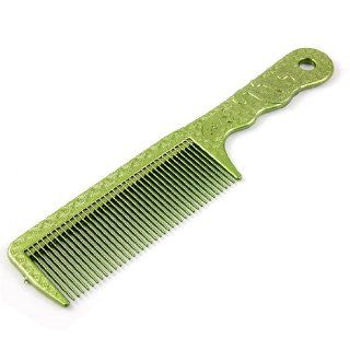 Green Plastic Florals Pattern Smooth Tooth Long Handle Hair Comb Health & Personal Care