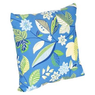 2 Piece Outdoor Toss Pillow Set   Blue/Green Floral 14