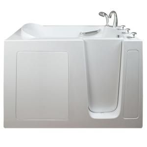 Ella Narrow 4.42 ft. x 26 in. Walk In Hydrotherapy Massage Bathtub in White with Right Drain/Door 265303R
