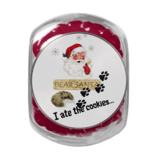 Dear Santa I ate the Cookies   The Dog Christmas Glass Candy Jars