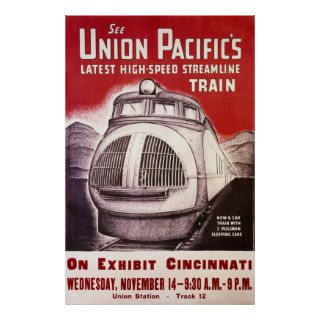 Union Pacific's Streamliner ~ Vintage Train Travel Poster