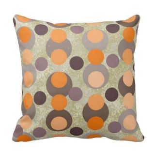 Orange and Brown Retro Pillow