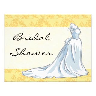 Wedding Dress Bridal Shower   Yellow Invite