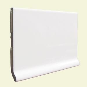 U.S. Ceramic Tile Color Collection Bright White Ice 3 3/4 in. x 6 in. Ceramic Stackable Cove Base Wall Tile U081 AT1663