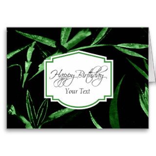 Happy Birthday Green Bamboo Card