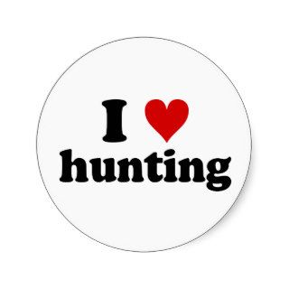I Heart Hunting Round Stickers