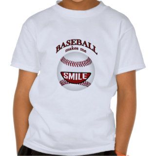 Funny Baseball Makes Me Smile Kids T Shirt