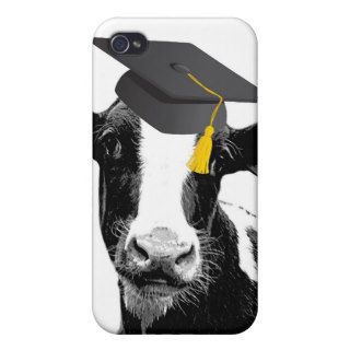 Congratulations Graduation Funny Cow in Cap iPhone 4 Cases