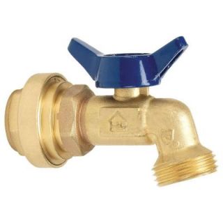 3/4 in. Brass Quarter Turn Compact Hose Bibb Valve with Push Fit Connections P182 8 34