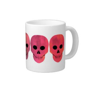 Grungy pink and yellow tones punk skulls jumbo mugs