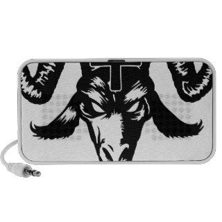 Satanic Goat Head with Cross (black) iPod Speaker