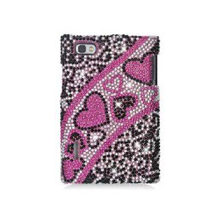LG Intuition VS950 Optimus Vu P895 Bling Gem Jeweled Jewel Crystal Diamond Pink Silver Hearts Cover Case Cell Phones & Accessories