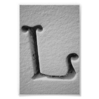 Alphabet Letter Photography L4 Black and White 4x6