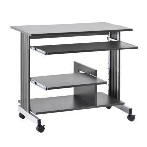 Buddy Products Euroflex Mini Tower Computer Desk in Charcoal and Silver 6454 36