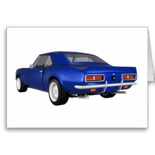 1967 Camaro SS Blue Finish 3D Model Cards