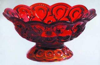 Smith Glass  Moon & Stars Amberina Round Compote   Height x Width   Orange To Am