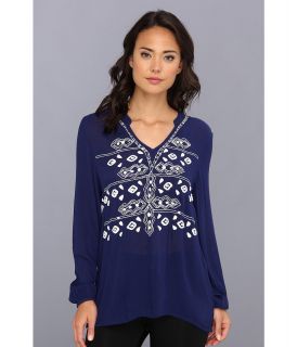 LAmade L/S Embroidered Blouse/Tunic Womens Blouse (Navy)