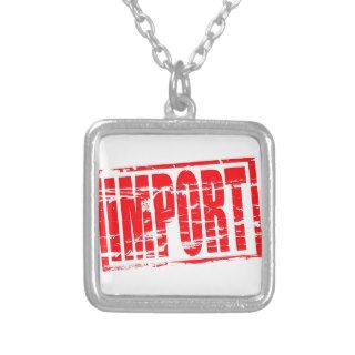Import red rubber stamp effect pendants