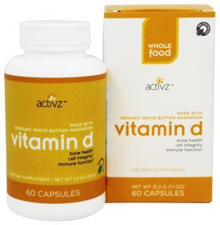 Activz   Whole Food Vitamin D   60 Vegetarian Capsules