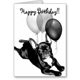 Happy Birthday French Bulldog greeting card