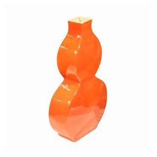 Flat Gourd Vase in Orange Crackle   Decorative Vases