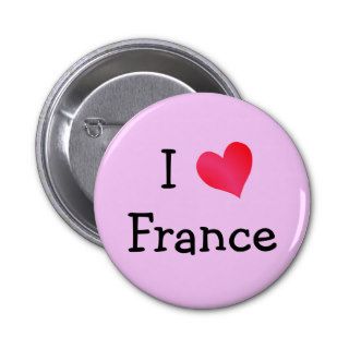 I Love France Buttons