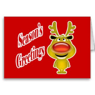 Business holiday greeting funny reindeer red card