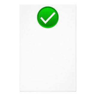 Green Check Mark Symbol Stationery