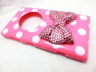 3D Sparkle Bow Cute Lovely Bling Special Party Classic Dot Pattern Case Cover For Nokia Lumia 1020 / Nokia EOS (Pink Bow) Cell Phones & Accessories