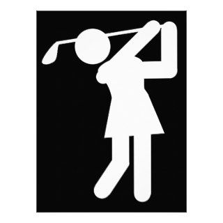 Female Golfer   Woman Golf Symbol Personalized Invitation