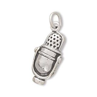 Sterling Silver Microphone Charm Clasp Style Charms Jewelry