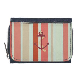 Nautical Anchor with Stripes Wallets