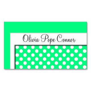 Green Polka Dot Professional Business Cards