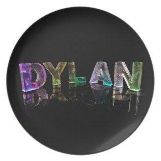 The Name Dylan in 3D Lights (Photograph) Dinner Plates