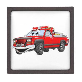 Pick Up Fire Truck Cartoon Premium Jewelry Box